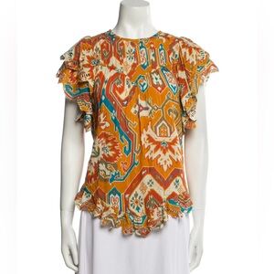 Love the Label Printed Scoop Neck Blouse